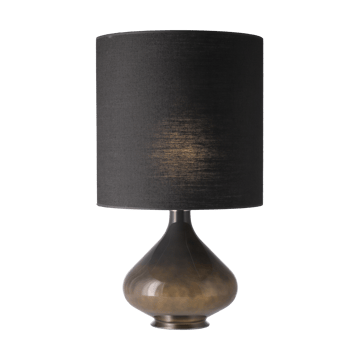 Candeeiro de mesa Flavia, base cinza - Lino Negro M - Flavia Lamps