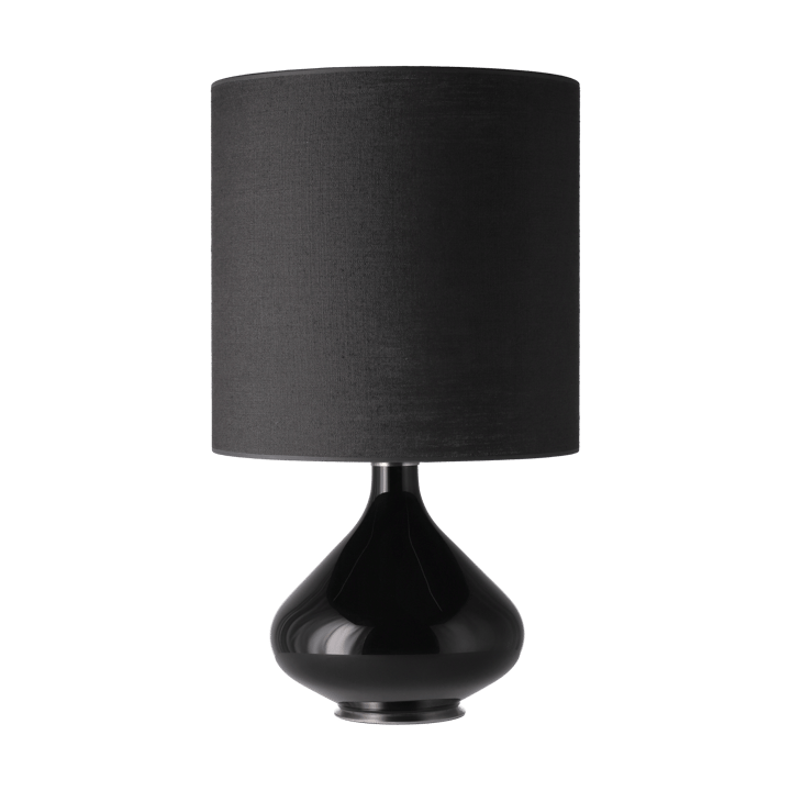 Candeeiro de mesa Flavia, base preta, Lino Negro M Flavia Lamps