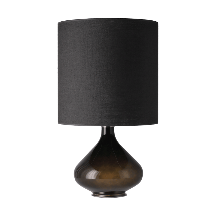 Candeeiro de mesa Flavia, base preta, Lino Negro M Flavia Lamps