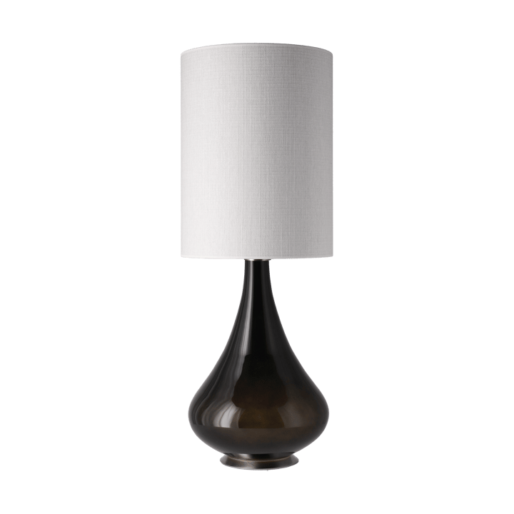 Candeeiro de mesa Renata, base preta, Babel Beige L Flavia Lamps