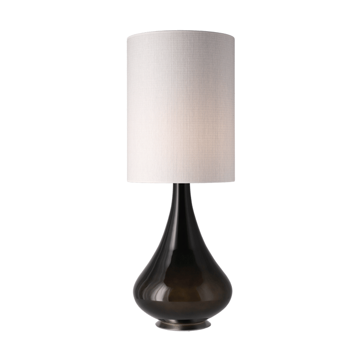 Candeeiro de mesa Renata, base preta, Babel Beige L Flavia Lamps