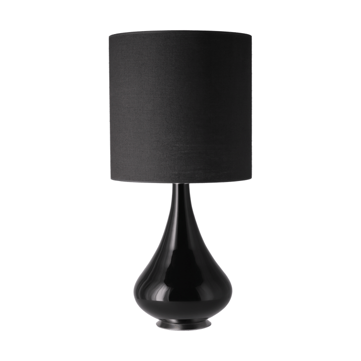 Candeeiro de mesa Renata, base preta - Lino Negro M - Flavia Lamps