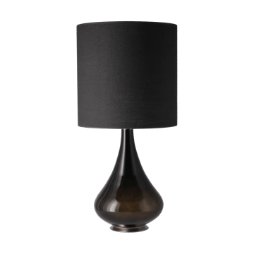 Candeeiro de mesa Renata, base preta - Lino Negro M - Flavia Lamps