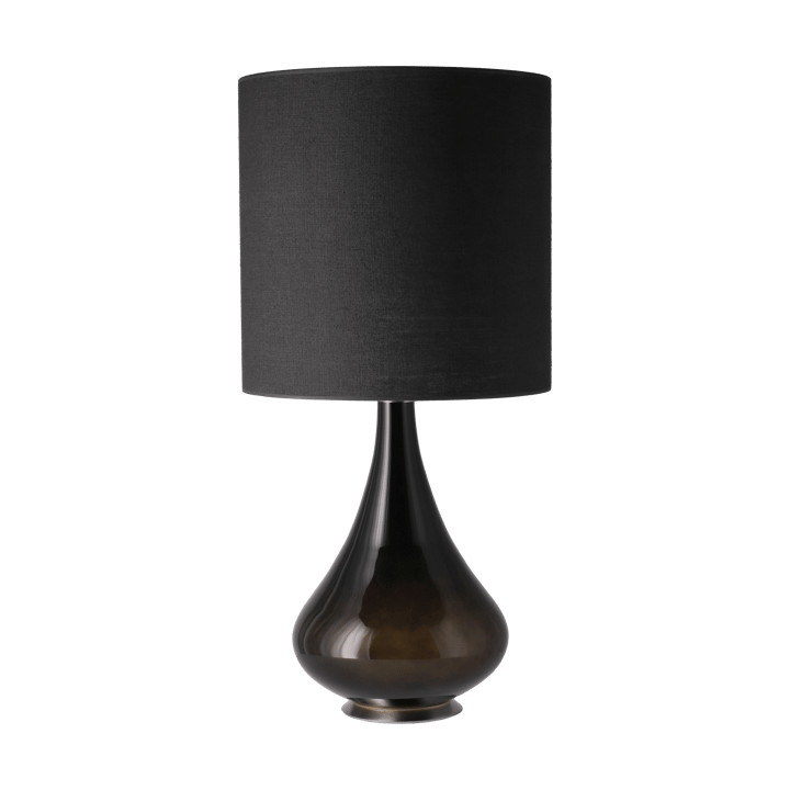 Candeeiro de mesa Renata, base preta, Lino Negro M Flavia Lamps