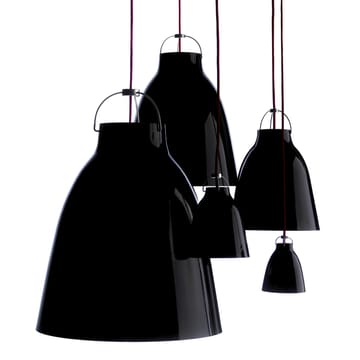  Candeeiro Caravaggio 2 - Preto-cabo têxtil vermelho - Fritz Hansen