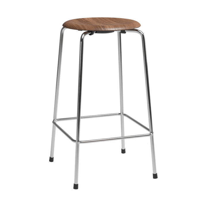 High Dot counter stool 4 pernas - Nogueira-cromo - Fritz Hansen