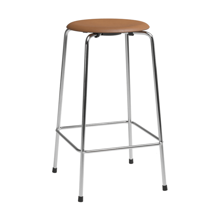 High Dot counter stool 4 pernas - Wild couro walnut-cromo - Fritz Hansen