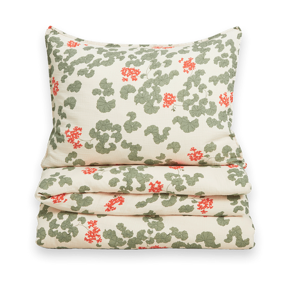 Conjunto de cama Pelargonium Muslin, 150x210 cm/50x60 cm Garbo&Friends