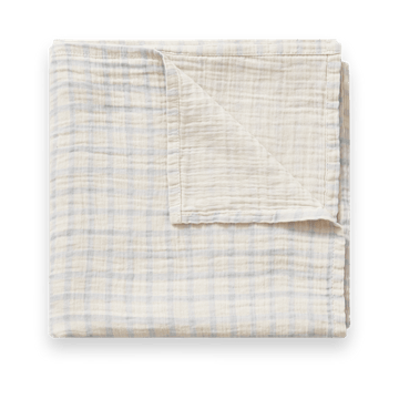 Manta Gingham Sky Blue Muslin swaddle - 110x110 cm - Garbo&Friends