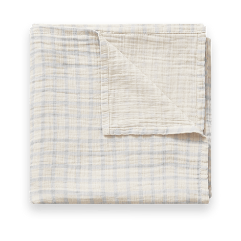 Manta Gingham Sky Blue Muslin swaddle, 110x110 cm Garbo&Friends