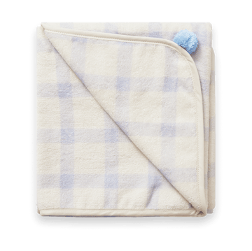 Toalha com capuz Gingham Sorrel Blue Terry - 80x80 cm - Garbo&Friends