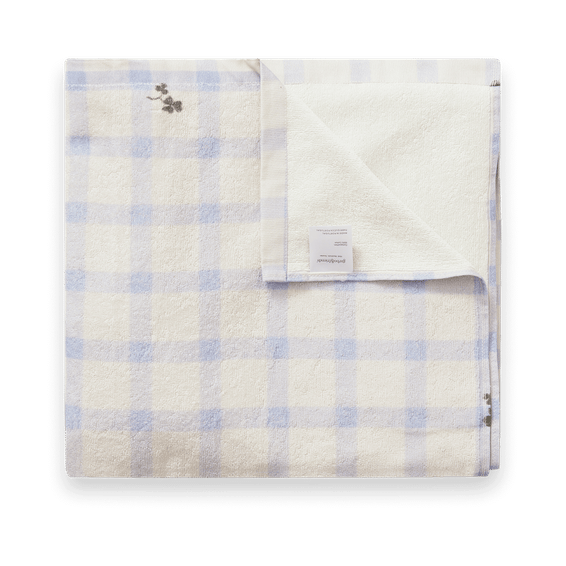 Toalha de banho Gingham Sorrel Blue Terry - 100x150 cm - Garbo&Friends