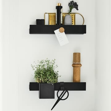 Banda magnética Flex Rail 40 cm - carvalho pintado de preto-preto - Gejst