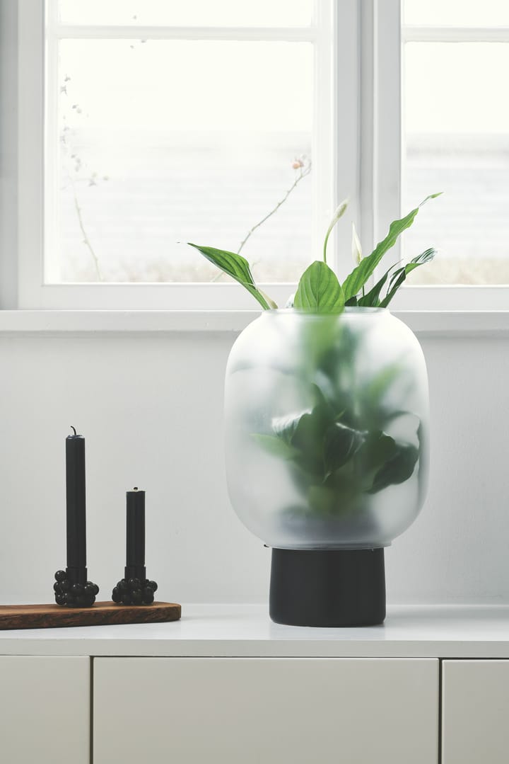 Nebl pote de flores com vidro fosco Ø26 cm - Preto - Gejst