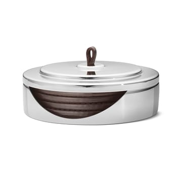 Base para copos Manhattan 4 un. - couro castanho - Georg Jensen