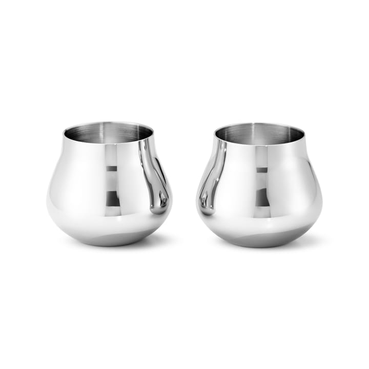 Copos de snaps Sky 8 cl, 2 un. - aço inoxidável - Georg Jensen