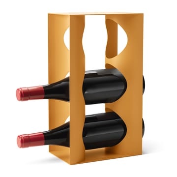 Suporte para vinho Alfredo 3 garrafas 33.6x12 cm - Amarelo safrão - Georg Jensen