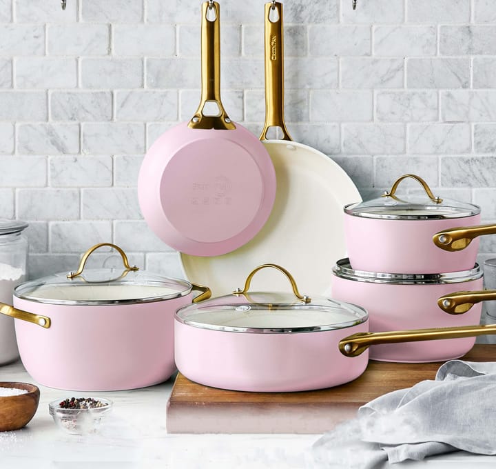 Conjunto de caçarola e frigideira Padova 10 peças, Blush pink GreenPan