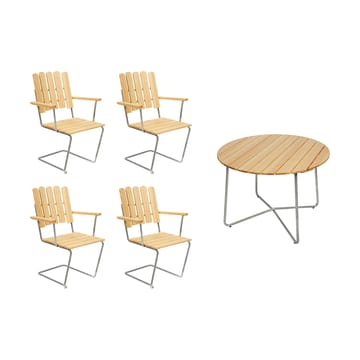 Conjunto Sala de Jantar Grythyttan pinho 9A Ø100cm + 4 A2 - undefined - Grythyttan Stålmöbler