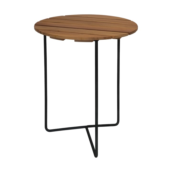 Mesa 6B Ø60 cm - Untreated teak-black base - Grythyttan Stålmöbler