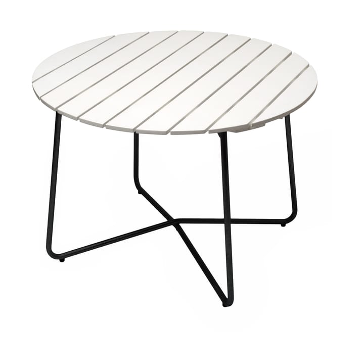 Mesa de jantar 9A - Carvalho laqueado branco-preto, Ø100 cm - Grythyttan Stålmöbler