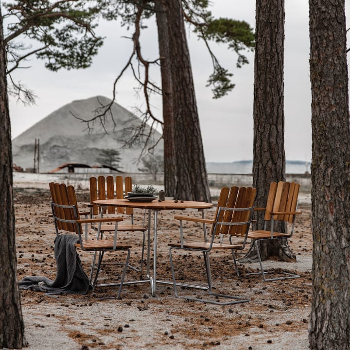 Mesa de jantar 9A, Teca Ø100 cm Grythyttan Stålmöbler