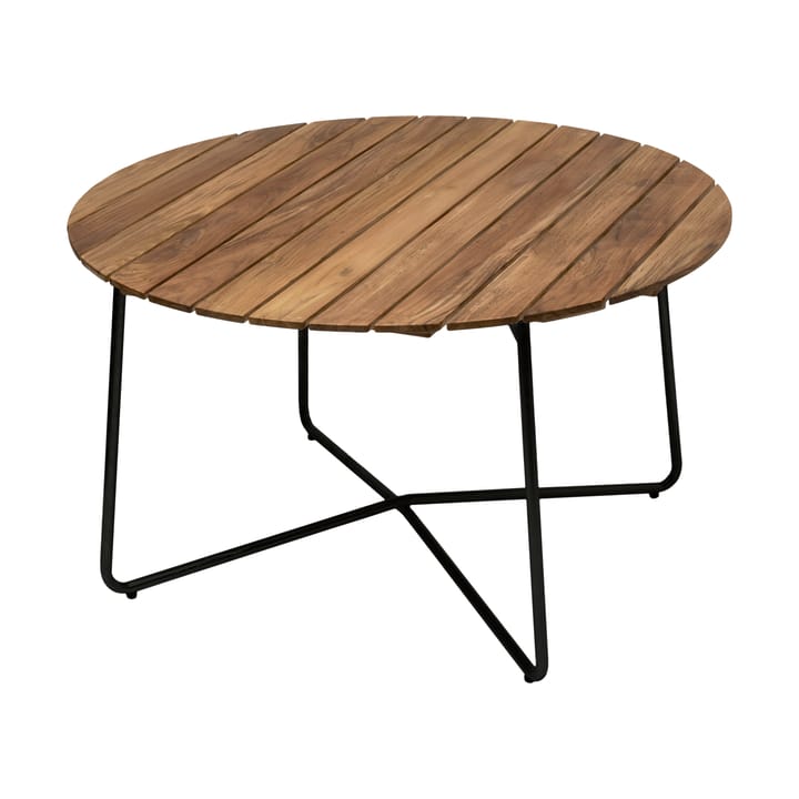 Mesa de jantar 9A - Untreated teak-black base, Ø120 cm - Grythyttan Stålmöbler