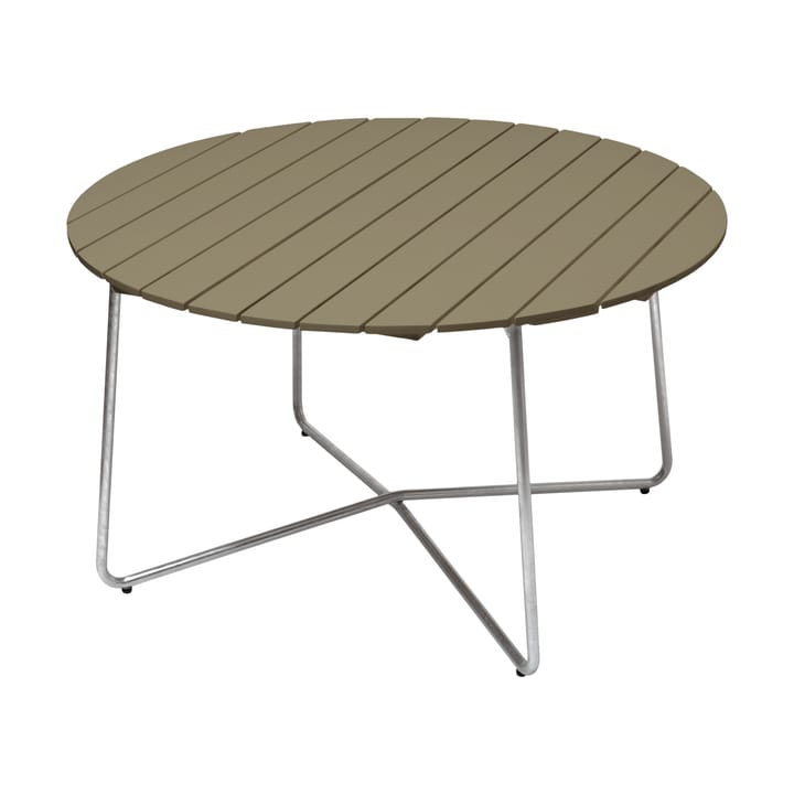 Mesa de jantar 9A - Verde claro carvalho-aço galvanizado, Ø120 cm - Grythyttan Stålmöbler