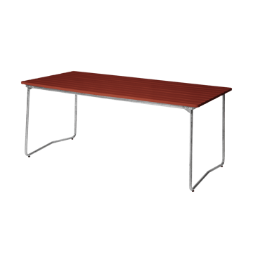 Mesa de jantar B31 170  - Dark red lacquered oak-galvanized base - Grythyttan Stålmöbler