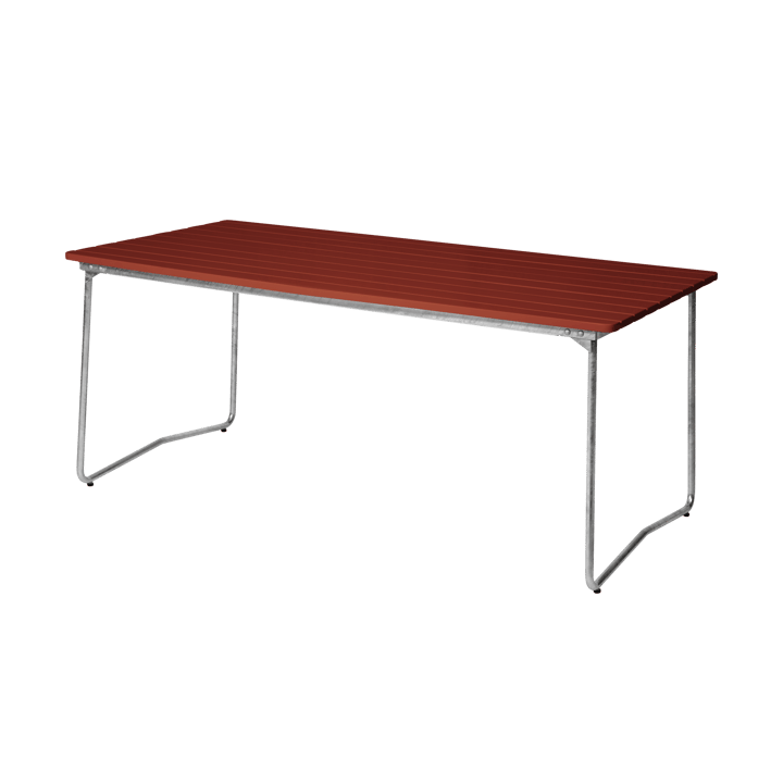 Mesa de jantar B31 170  - Dark red lacquered oak-galvanized base - Grythyttan Stålmöbler