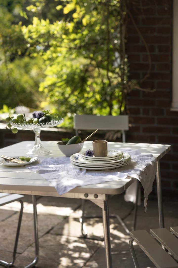 Mesa de jantar B31 84 - Carvalho laqueado branco-aço galvanizado à quente - Grythyttan Stålmöbler