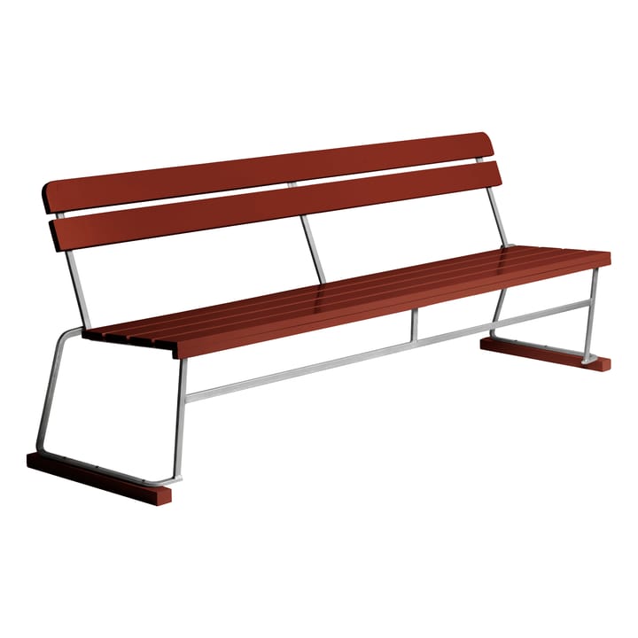 Sofá 5 - Dark red lacquered oak-galvanized base - Grythyttan Stålmöbler