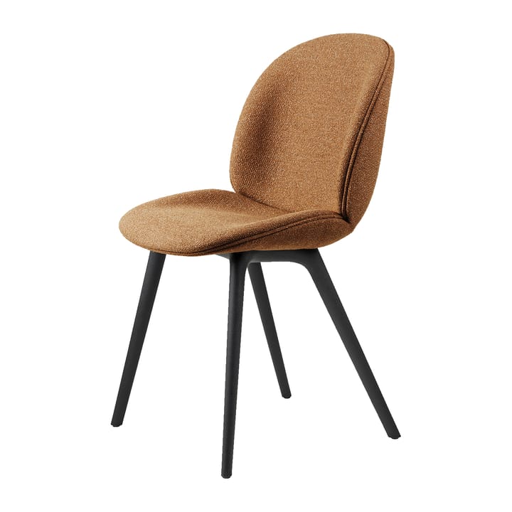 Beetle cadeira de jantar - revestida, base plástica - Around bouclé 032-preto - GUBI
