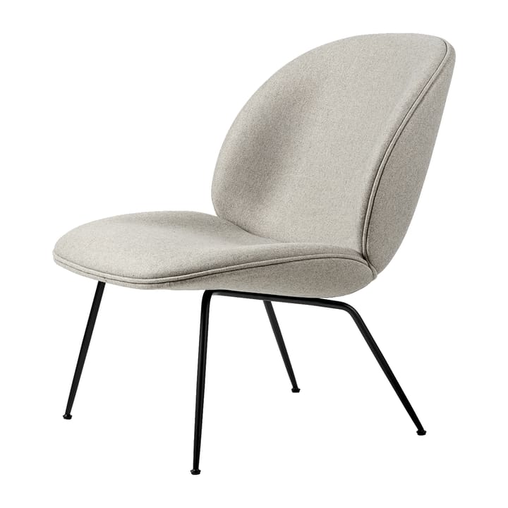 Beetle cadeira lounge - revestido, base cónica - Plain 0025-preto - GUBI