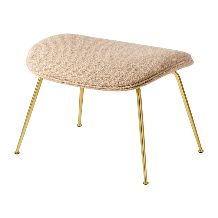 Beetle Ottoman - banco para p�és revestido, base cónica - Around bouclé 004-latão - GUBI