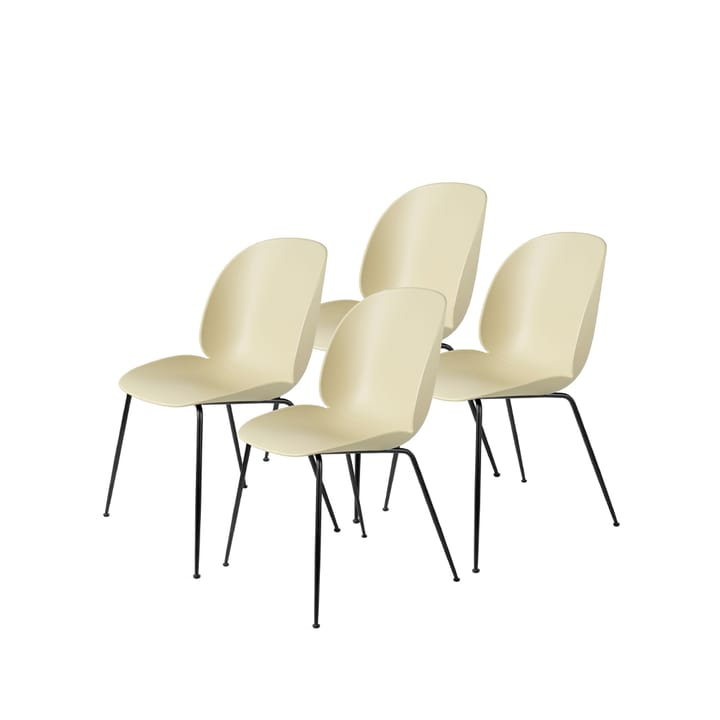 Cadeira 4-unidades Beetle - verde pastel, estrutura de Aço Preto - GUBI