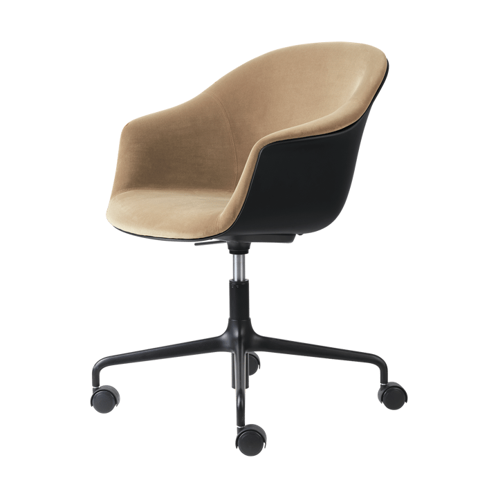 Cadeira Bat Meeting Chair estofada à frente - Dandy gubi 905 dune-black-black - GUBI