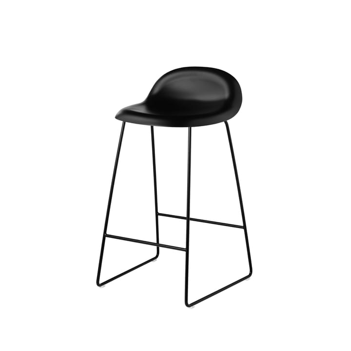 Cadeira de bar baixa Gubi 3D - Base em aço preto - GUBI