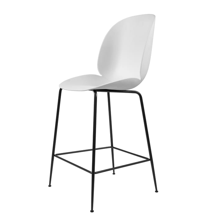 Cadeira de plástico pernas pretas Beetle - branco - GUBI