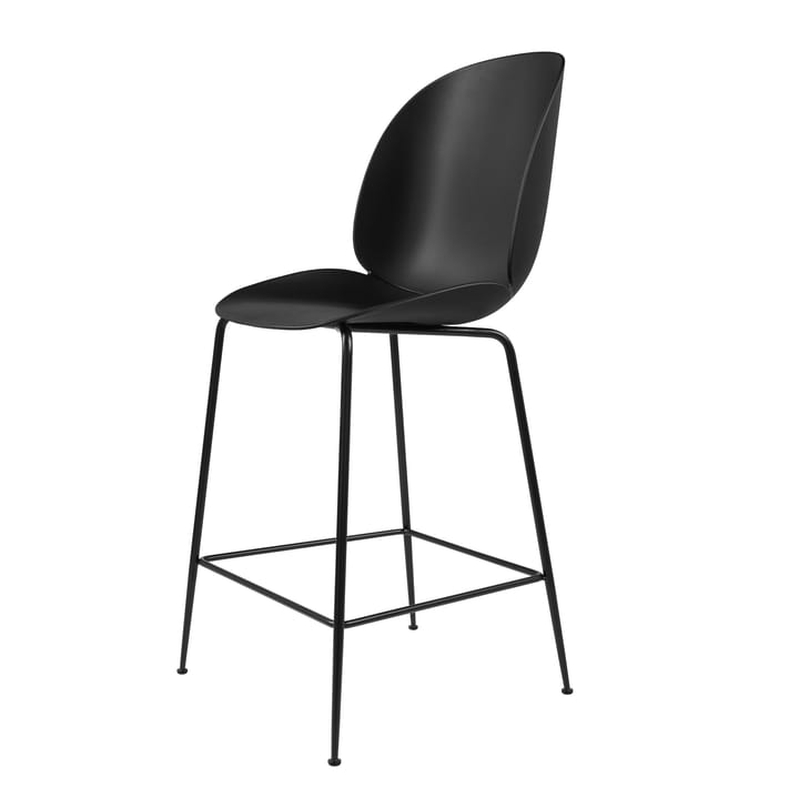 Cadeira de plástico pernas pretas Beetle - Preto - GUBI