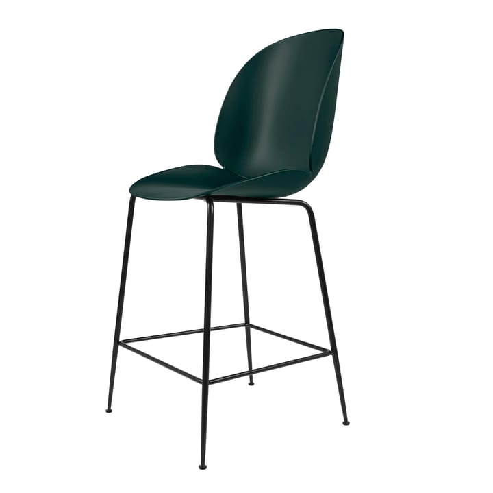 Cadeira de plástico pernas pretas Beetle - Verde - GUBI