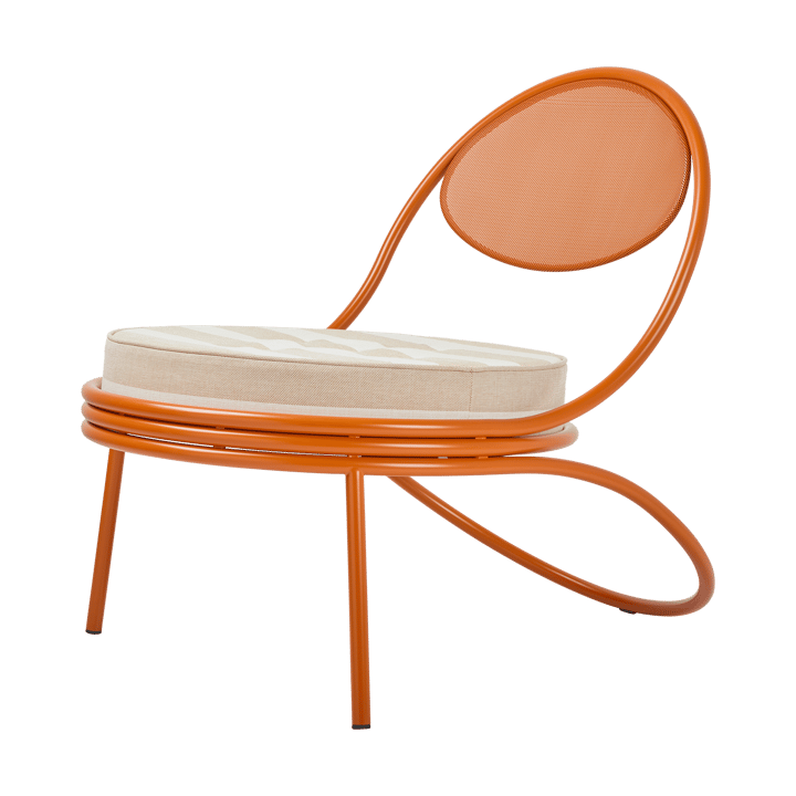 Copacabana Outdoor Lounge Chair assento estofado - Leslie stripe limonta 040-international orange - GUBI