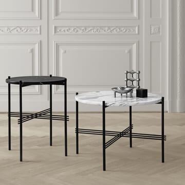 Mesa com pernas pretas Ts O 40 Cm - mármore preto - GUBI