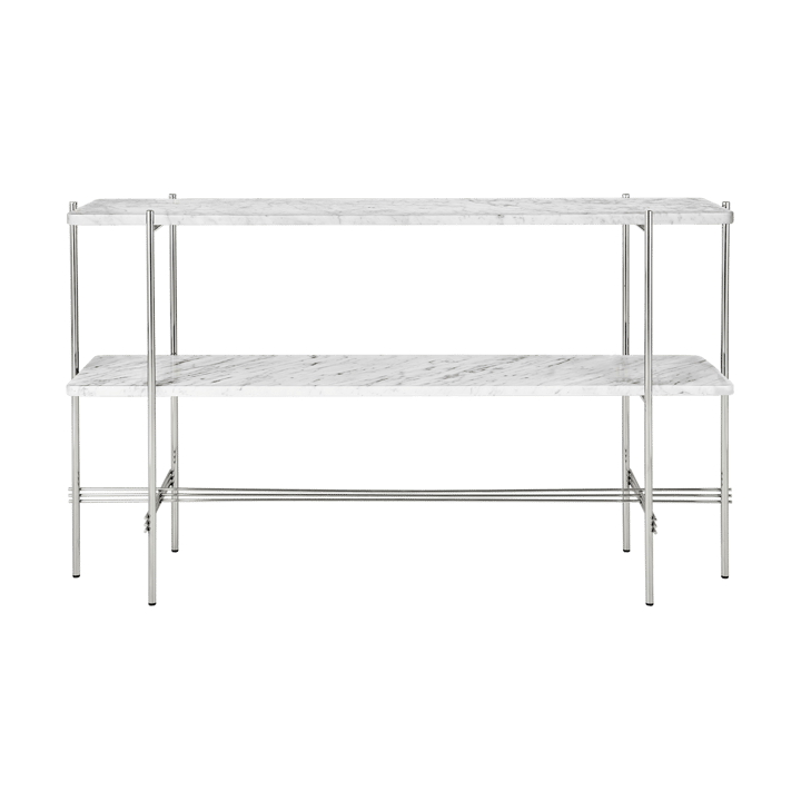 Mesa de apoio 120x30x72 cm TS Console - Aço-mármore carrara branco - GUBI