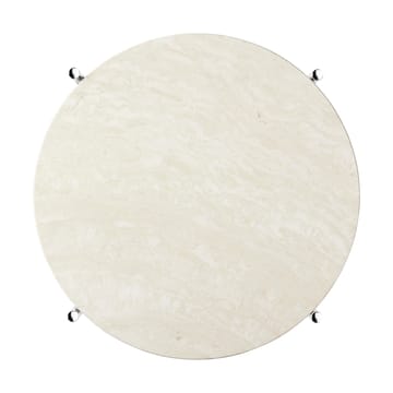 Mesa de apoio TS aço polido Ø40 - Travertino branco neutro - GUBI