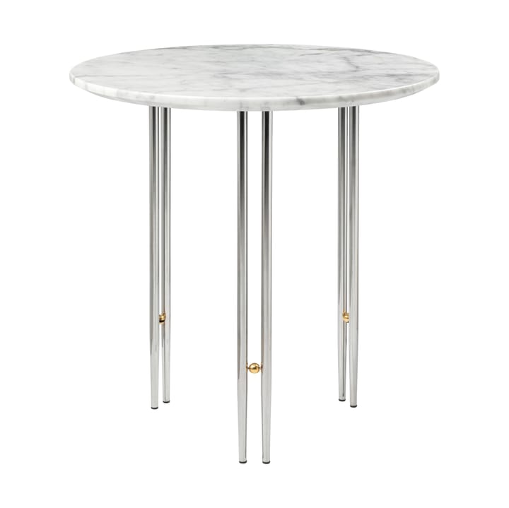 Mesa de centro IOI Ø50 cm - Mármore cromado-latão-branco - GUBI