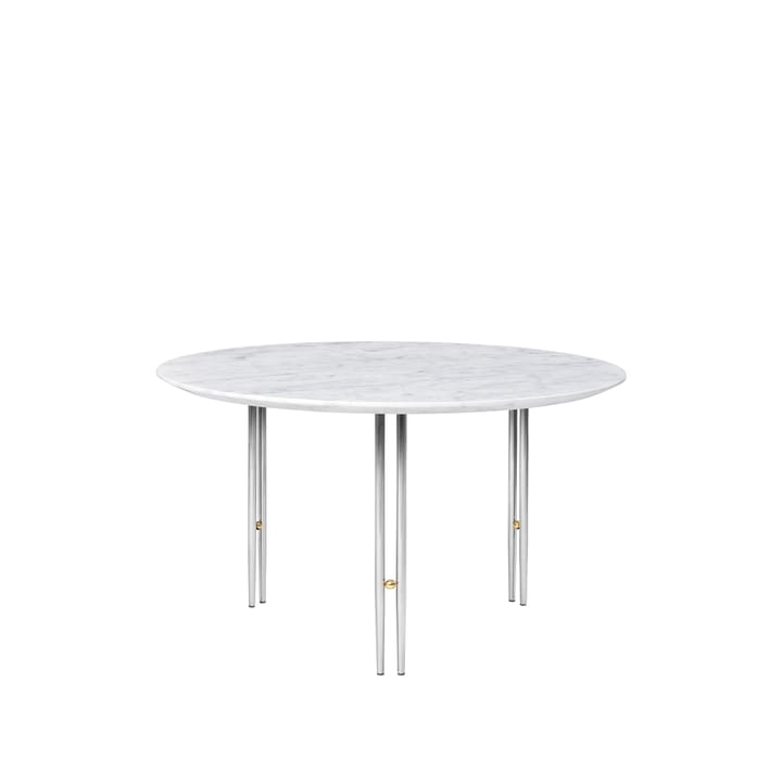 Mesa de centro IOI - Mármore carrara branco-ø70-cromo - GUBI