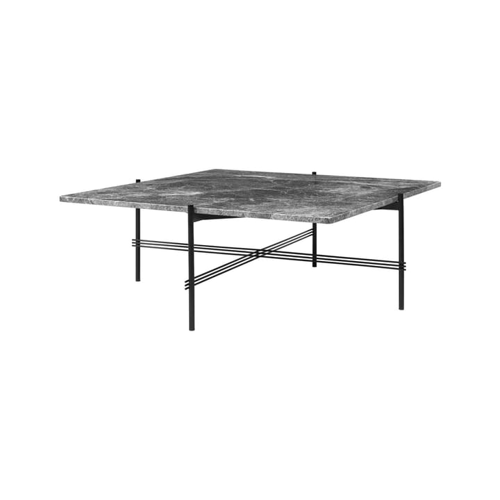 Mesa de centro Ts Square - Mármore cinzento emperador 105x105 cm, estrutura preta - GUBI