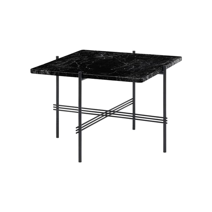 Mesa de centro Ts Square, Mármore preto marquina, 55x55 cm, estrutura preta GUBI