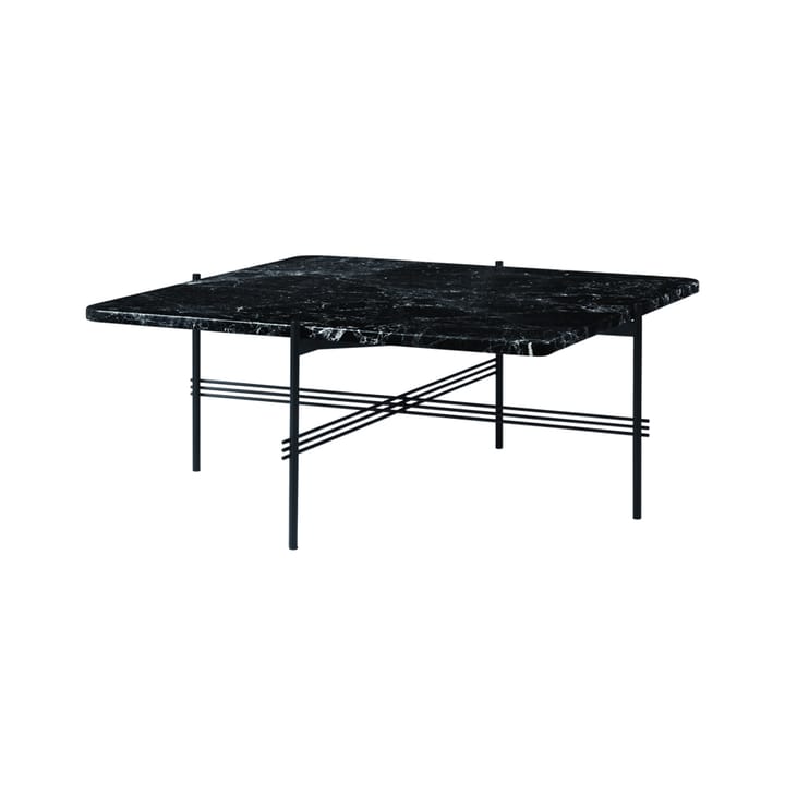 Mesa de centro Ts Square - Mármore preto marquina 80x80 cm, estrutura preta - GUBI